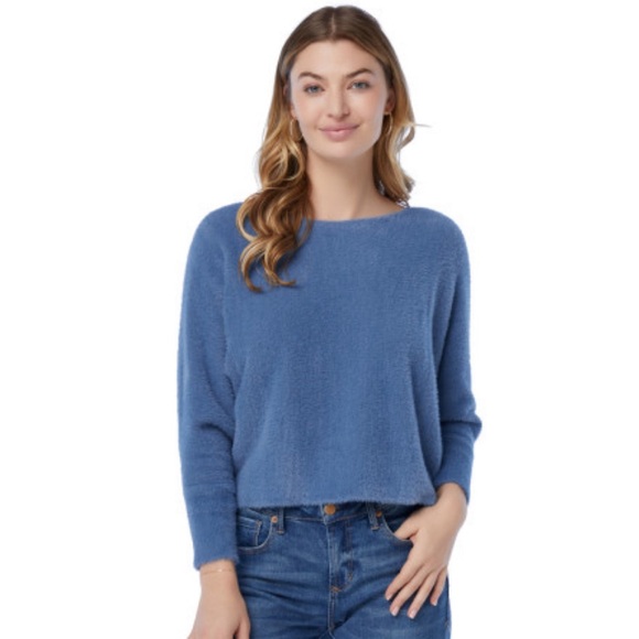 Acoa Brand Size XL Fuzzy Cozy Cropped Sweater - Picture 5 of 6